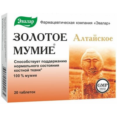Evalar Zlaté Mumio Mumio altajské očistěné 20 tablet – Hledejceny.cz