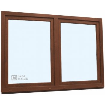 KNIPPING Plastové okno - 70 AD, 1800x1200 mm, O/OS sloupek, ořech Barva, imitace: ořech/ořech (oboustranně)
