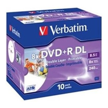 Verbatim DVD+R 8,5GB 8x, Double Layer, AZO, printable, jewel, 10ks (43665)