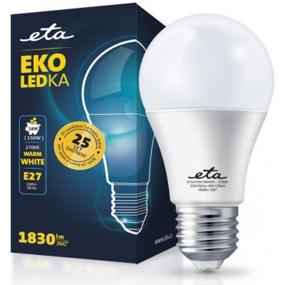 ETA žárovka LED EKO LEDka klasik 18W, E27, teplá bílá – Zboží Mobilmania