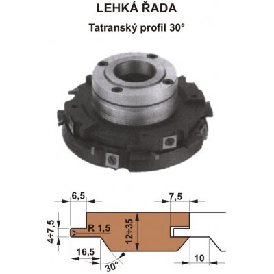 RH+ Sada fréz na pero a drážku s VBD 560 CF 180x40 / 4z - Tatranský profil 30° – Zboží Mobilmania