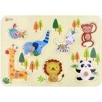 Teddies vkládačka/puzzle deskové obrysové zoo dřevo 30x21cm ve fólii – Sleviste.cz