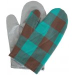 B.E.S. - Petrovice, s.r.o. Kuchyňská chňapka s magnetem a teflonovou vrstvou, 2 ks v balení - vzor Tyrkysovohnědé káro – Sleviste.cz