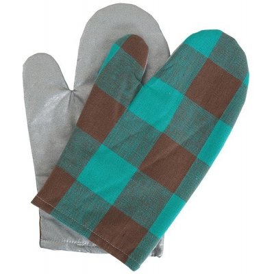 B.E.S. - Petrovice, s.r.o. Kuchyňská chňapka s magnetem a teflonovou vrstvou, 2 ks v balení - vzor Tyrkysovohnědé káro – Sleviste.cz