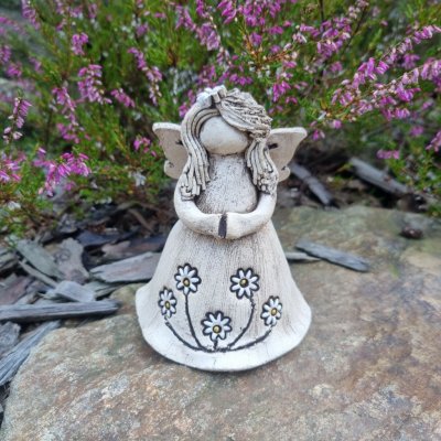 Keramický anděl na čajovou svíčku - šamotový Velikost: 13 cm – Hledejceny.cz