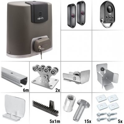 Somfy Elixo 500 3S io K1 7.0Z - sestava pojezdu, pohonu a příslušenství, pro posuvnou bránu do průjezdu 4,2 m a 425 kg, pozinkovaný profil – Hledejceny.cz