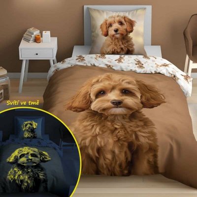Detexpol Povlečení Štěně svítící Bavlna 140x200 70x80 – Zboží Dáma