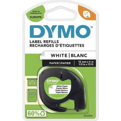 Dymo LetraTag páska papírová, bílá, 12 mm × 4 m – Zboží Mobilmania