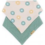 Petite&Mars Bryndák bandana Luke 2 ks Beige Kiwis&Misty Green 3m+ – Zboží Dáma