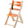 Jídelní židlička Wood Partner Luca- přírodní lak / oranžová