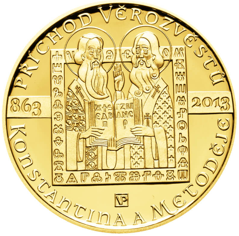 Česká mincovna Zlatá mince 10000 Kč Příchod věrozvěstů Konstantina a Metoděje Proof 31,107 g