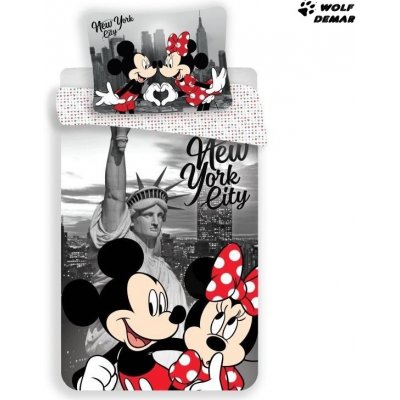 Jerry Fabrics MICRO povlečení Mickey a Minnie v New Yorku 02 140x200 70x90 – Zboží Mobilmania