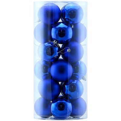 DECOLED Vánoční ozdoby koule plastové modré matné lesklé průměr 8 cm 24 ks – Hledejceny.cz