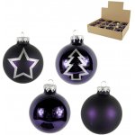 Textilomanie Sada 12 ks vánočních ozdob PURPLE JOY skleněné 7,5 cm, fialové – Hledejceny.cz