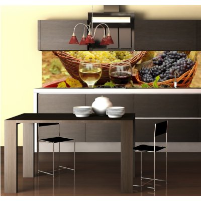 WEBLUX Fototapeta do kuchyně fólie Wine and Grapes in the Vineyard - 31176715 Víno a hrozny na Vinici rozměry 260 x 60 cm – Zboží Mobilmania