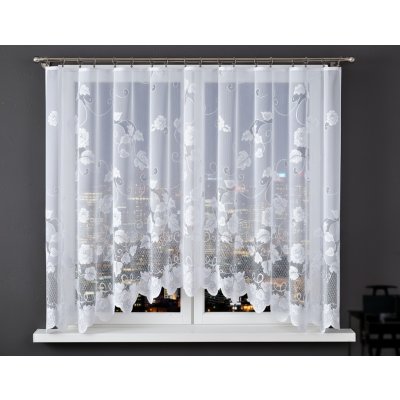 Dekorační oblouková krátká záclona na žabky ANIELA bílá 300x150 cm MyBestHome – Zboží Dáma