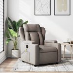 shumee Masážní polohovací křeslo taupe textil – Zboží Dáma