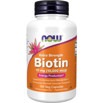 Now Foods Biotin extra silný 10 000 mcg 120 rostlinných kapslí