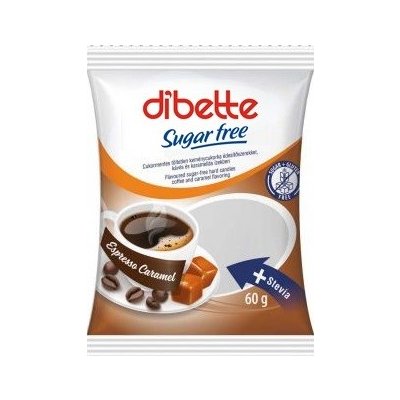 Diabette Wellness Tvrdé bonbony s kávovou a karamelovou příchutí bez cukru se sladidly 60 g