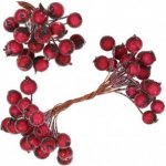 SPRINGOS Vánoční jeřabiny zmrzlé tmavě červené sada 40ks CA0744-XG – Zboží Dáma