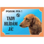 Dafiko Tabulka Tady hlídám! Jezevčík dlouhosrstý 1ks – Zboží Mobilmania