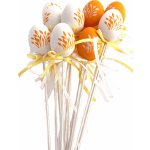 Plastové vajíčko oranžové/bílé 4 cm zápich, sada 12 ks – Zboží Dáma