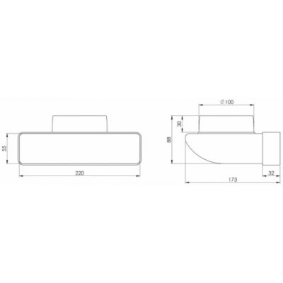Větrací koleno EUROPLAST KLD25 220 x 55mm D100 90° – Hledejceny.cz