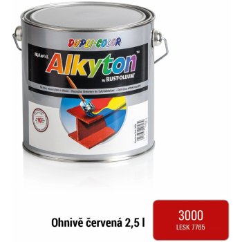 Alkyton RAL 3000 ohnivě červená, hladký lesklý obsah 0,25L