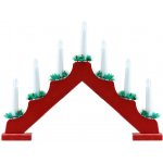 DECOLED Vánoční svícen 40 x 5 x 32 cm červený na baterie 2x AA – Zbozi.Blesk.cz