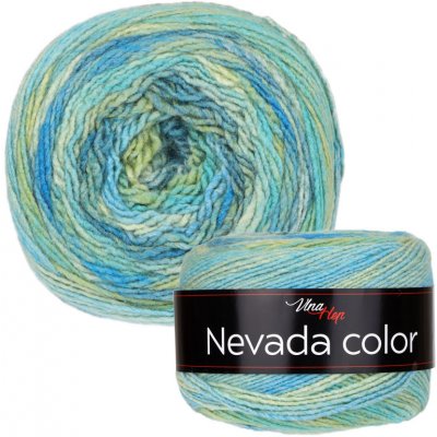 Vlna-hep Příze Nevada color - akryl Nevada color: Melír 6301 - zelenkavá, tyrkys – Zboží Mobilmania