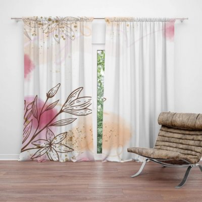Sablio Závěs Jarní akvarel: 2ks 140x250cm – Hledejceny.cz