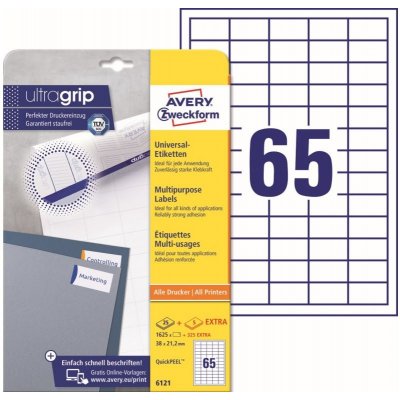 Avery Zweckform 6121 Samolepicí etikety 38x21,2mm 1950 ks – Zboží Dáma
