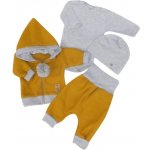 Z&ampZ 4-dílná pletená soupravička kabátek tepláčky čepička a body růžová-šedá – Zboží Dáma