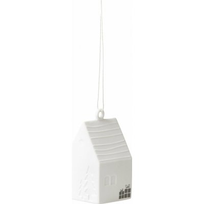 räder Závěsná dekorace domeček Christmas House – set 2 ks, bílá barva, porcelán – Hledejceny.cz