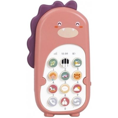 eliNeli Dětský telefon dinosaurus růžový – Zboží Mobilmania