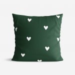 Goldea vánoční bavlna srdíčka na tmavě zeleném 40 x 40 cm – Sleviste.cz