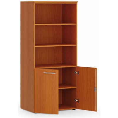 Primo Wood, Kombinovaná kancelářská skříň nízké dveře, 800 x 500 x 1781 mm, třešeň – Zboží Dáma