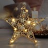 Vánoční osvětlení Solight vánoční hvězda glitter zlatá kovová 14x LED 2x AA