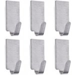 Háček samolepící nerez obdelník 6ks AWD1337 – Zboží Dáma