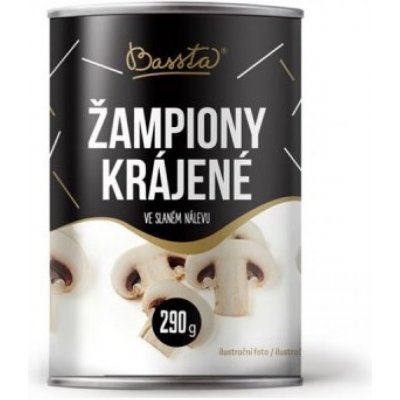 Bassta Žampiony krájené ve slaném nálevu 290 g – Zboží Dáma