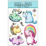 Room Decor 10268 Dětská samolepicí dekorace na stěnu jednorožci s glitry ( 35 x 27 cm ) – Hledejceny.cz