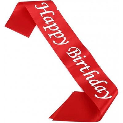 ptakoviny.cz Šerpa Happy Birthday- červená – Zboží Dáma