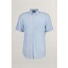 Pánská Košile Gant košile reg linen stripe SS shirt modrá