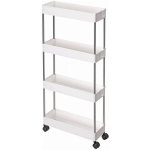 Vasagle 4-patrový pojízdný úložný vozík KSC08WT – Zboží Dáma Vasagle 4-patrový pojízdný úložný vozík KSC08WT – Zboží Dáma