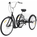 Enjoyshopping 26 palcová 6 Speed City Bike Trike Cruise Bike Sedlo tříkolky s košem pro dospělé