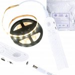KIK LED pásek s detektorem pohybu napájený baterií USB 2M teplá bílá – Zboží Mobilmania