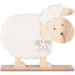 dekorace ovečka dřevěná na postavení 20 x 17 cm 7111 – Zboží Dáma