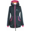 Dětský kabát BajaDesign softshellový kabát pro dívky černý růžové kostičky