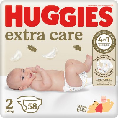 Huggies extra care 2 3-6 kg 58 ks – Zboží Mobilmania