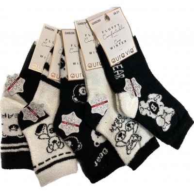 Auravia Dětské thermo ponožky černo/bílé medvídek černo/bílá – Zboží Mobilmania